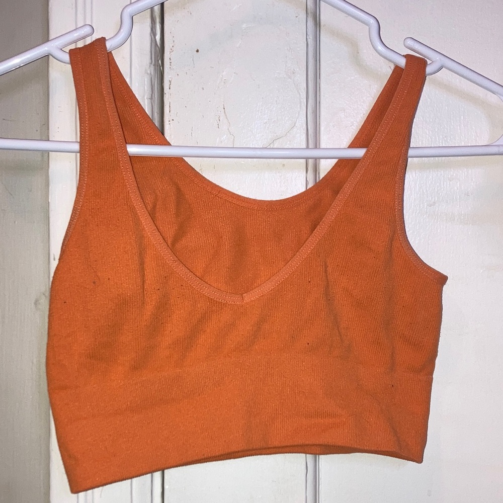Orange Cropped Tank Top